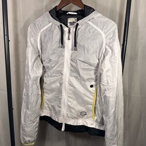 Harley-Davidson White Jacket with Black Drawstrings